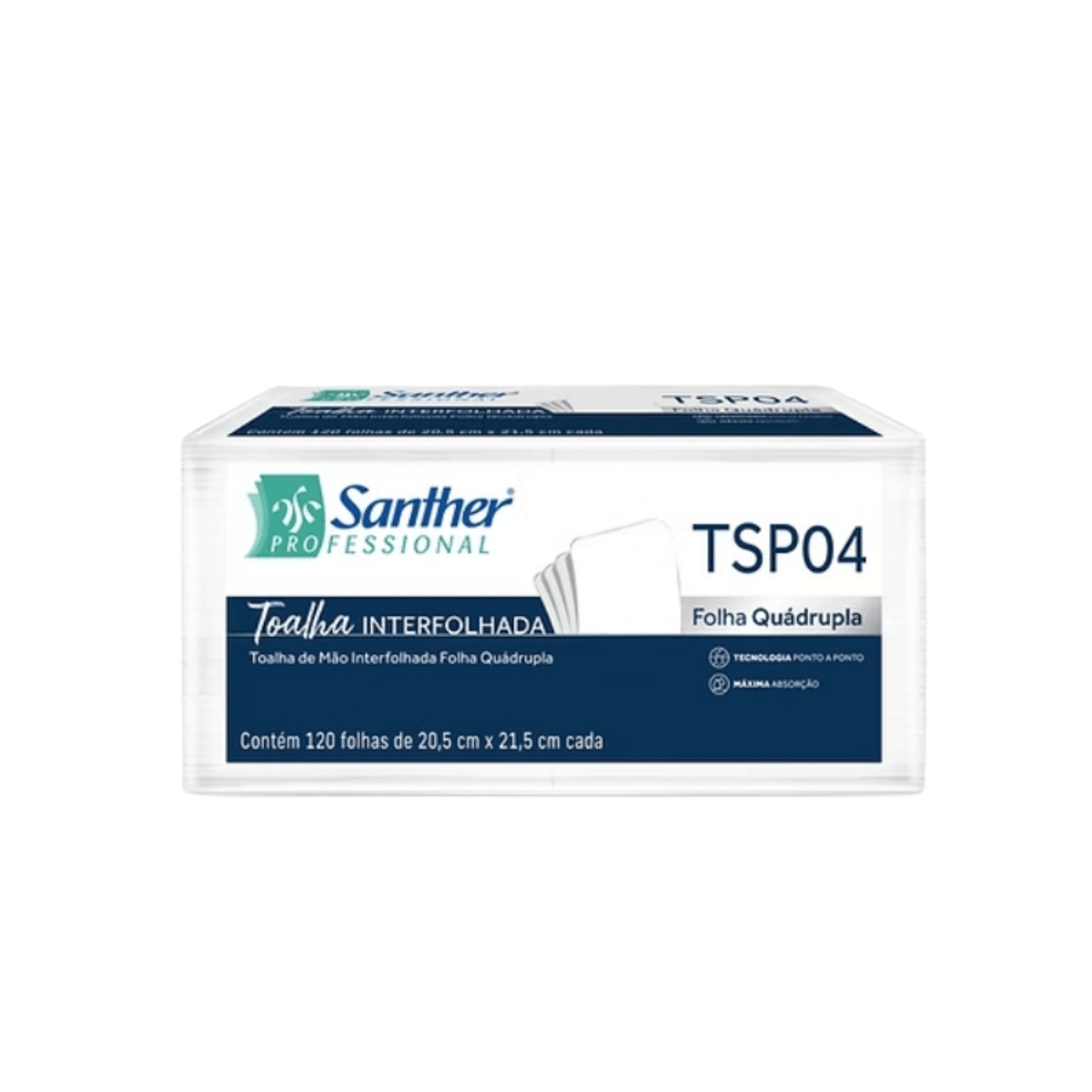 Papel Toalha Interfolha 2 Dobras Folha Quádrupla TSP04 120 folhas Inovatta